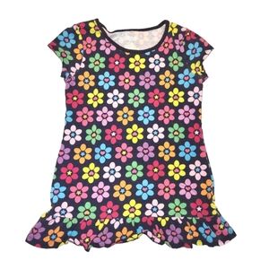 Circo Girls L (10/12) Rainbow Retro Flower Ruffle Hem Dress Top